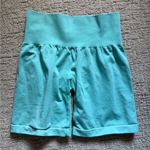 Teal NVGTN High-Waisted Shorts